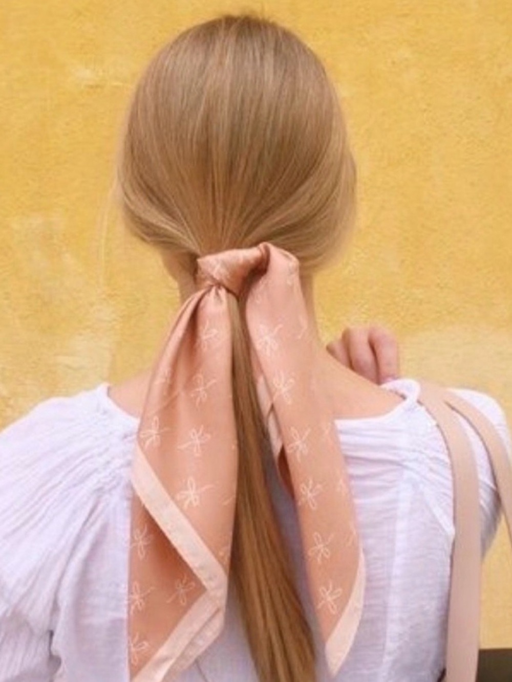 Gal Meets Glam Peach Bow Scarf